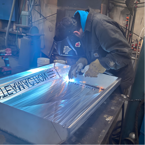 Welding a Steam Action stainless panel